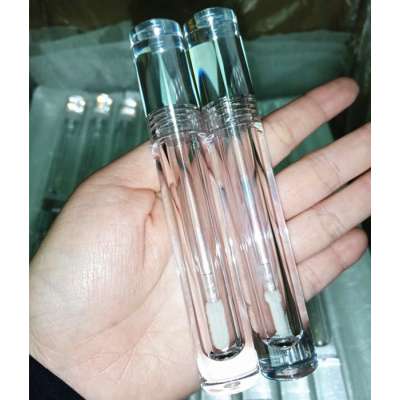 high quality empty cylinder cosmetic packaging transparent lip gloss tube liquid lipstick container with brush wands