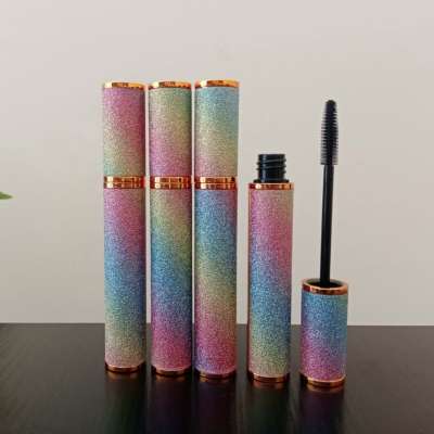 2020 low moq empty luxury round glitter rose gold mascara container eyelash packaging bling lip gloss tubes with wands brush