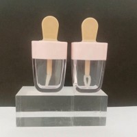 2020 low moq cute pink lipgloss packaging popsicle lip gloss container tubes with wands and heart brush