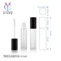 Cosmetic packaging empty lipgloss tube packaging lipgloss plastic tube with brush applicator