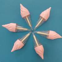 2020 low moq new style empty cute baby pink cone lip gloss ice cream container unique lipgloss tubes with wands brush for kids