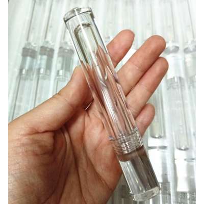 2020 low moq high quality empty plastic cylinder thick packaging lip gloss crystal bottle tubes with wands transparent brush